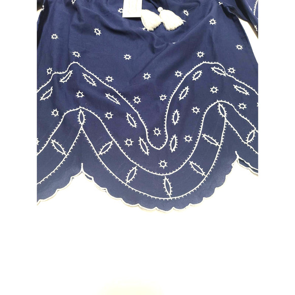 Mud pie navy parson embroidered tunic small blouse - Picture 2 of 5